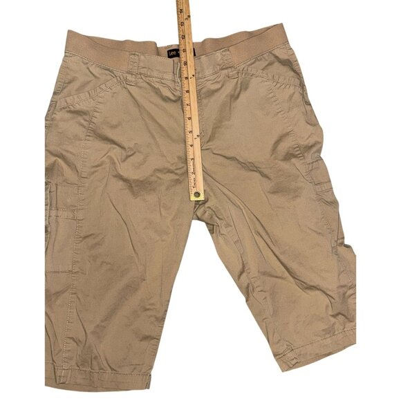 Lee Relaxed Fit Mid Rise Cargo Shorts Petite Khaki - Picture 7 of 8